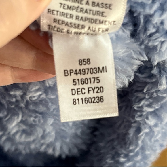 NEW BP Blue Hoodie Teddy Fleece Half Zip Pull Over Jacket Cozy Athleisure Sz XXS - Picture 8 of 10
